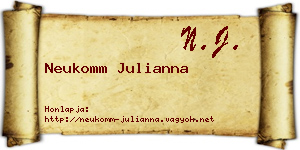 Neukomm Julianna névjegykártya